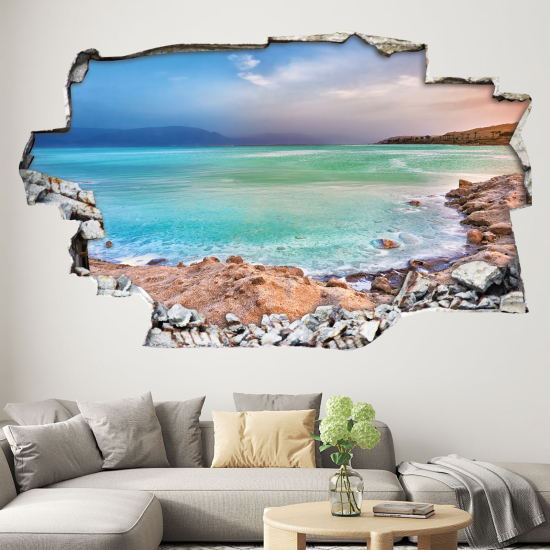 Hole In The Wall Sticker - Optical illusions - Sea View