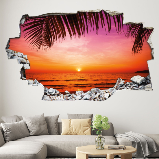 Hole In The Wall Sticker - Optical illusions - Sea View