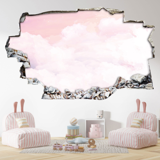 Hole In The Wall Sticker - Optical illusions - Sky