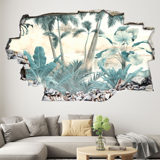 Hole In The Wall Sticker - Optical illusions - Tropical Forest