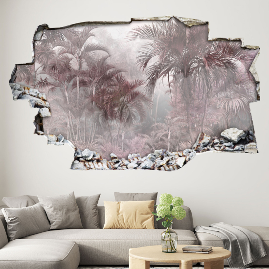 Hole In The Wall Sticker - Optical illusions - Tropical Forest