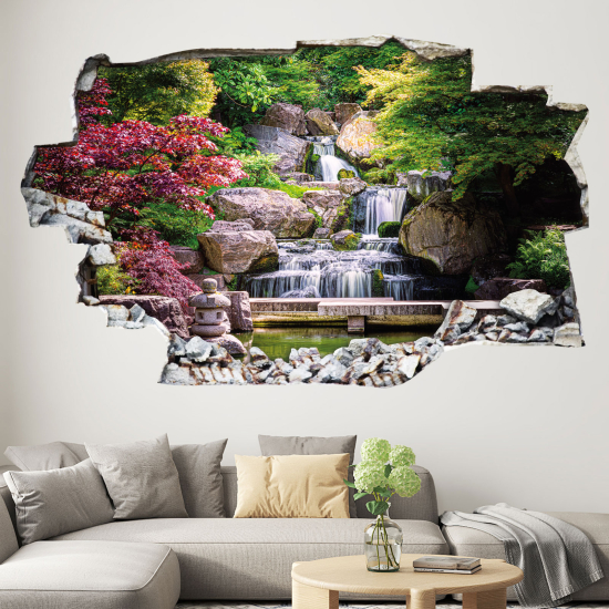 Hole In The Wall Sticker - Optical illusions - Waterfall