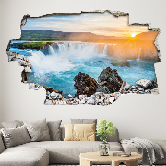 Hole In The Wall Sticker - Optical illusions - Waterfall