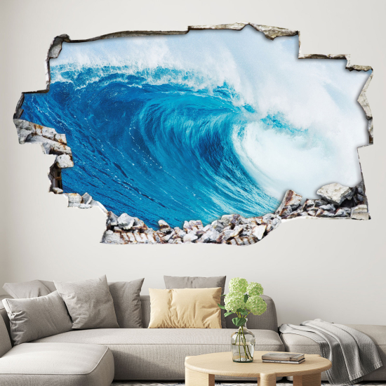 Hole In The Wall Sticker - Optical illusions - Wave