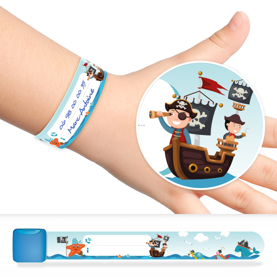 ID Wristband for Kids - pirates