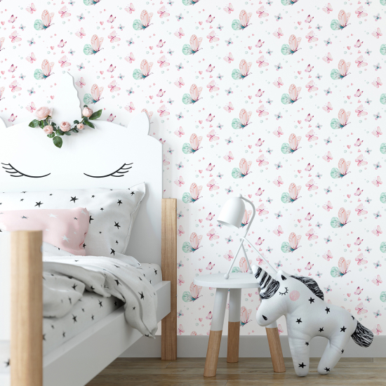 Kid Wall Mural - Wallpaper - Butterflies