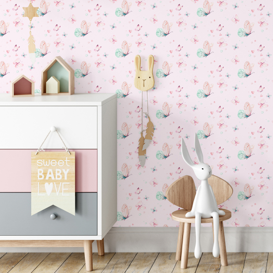 Kid Wall Mural - Wallpaper - Butterflies