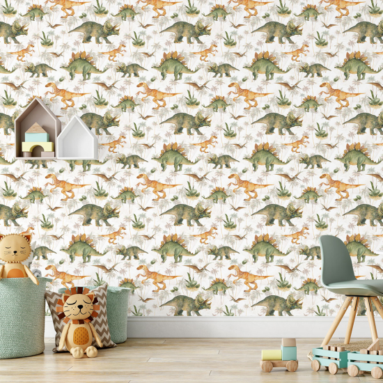 Kid Wall Mural - Wallpaper - Dinosaurs