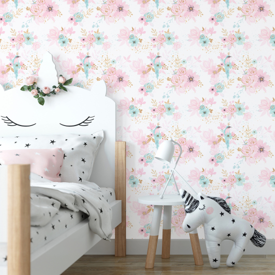 Kid Wall Mural - Wallpaper - Floral Birds