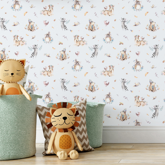 Kid Wall Mural - Wallpaper - Forest Animals