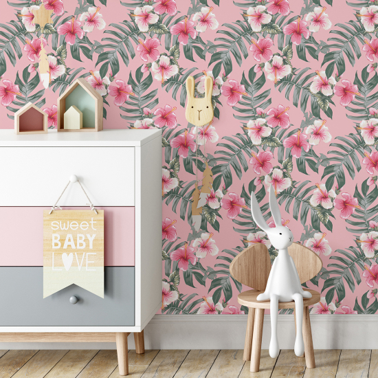 Kid Wall Mural - Wallpaper - Hibiscus