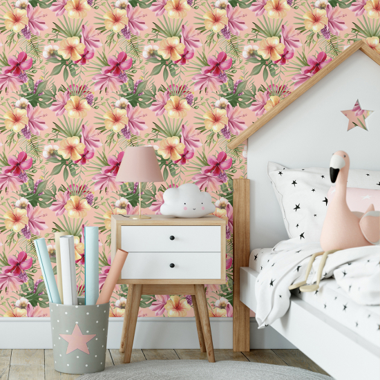 Kid Wall Mural - Wallpaper - Hibiscus