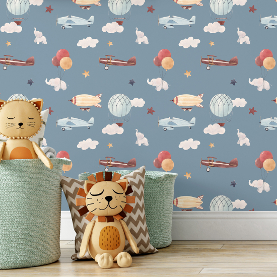 Kid Wall Mural - Wallpaper - Hot Air Balloons