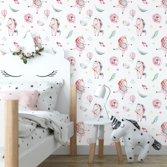 Kid Wall Mural - Wallpaper - Unicorn Dancers