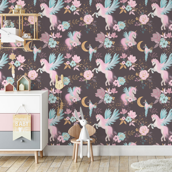 Kid Wall Mural - Wallpaper - Unicorns