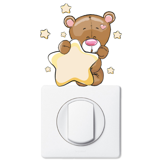 Light Switch Sticker - Bear stars