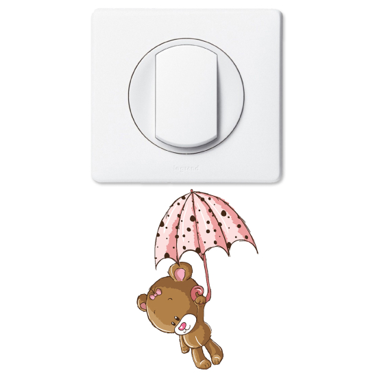 Light Switch Sticker - Umbrella bear