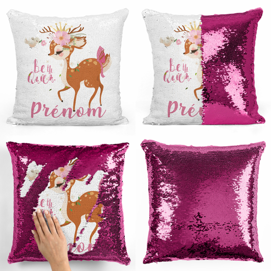 Magic Sequin Glitter Pillow - Fawn be the queen