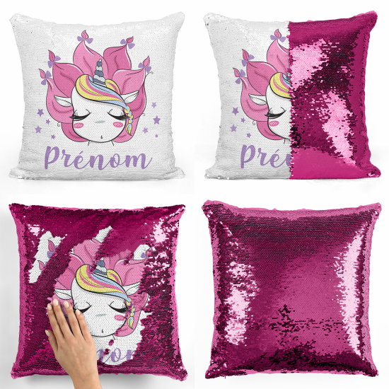 Magic Sequin Glitter Pillow - Unicorn stars