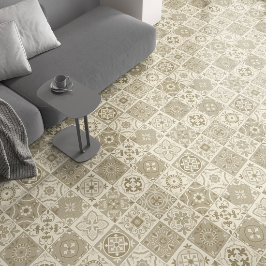 Non-slip Floor Tile Stickers - Cement tile pattern