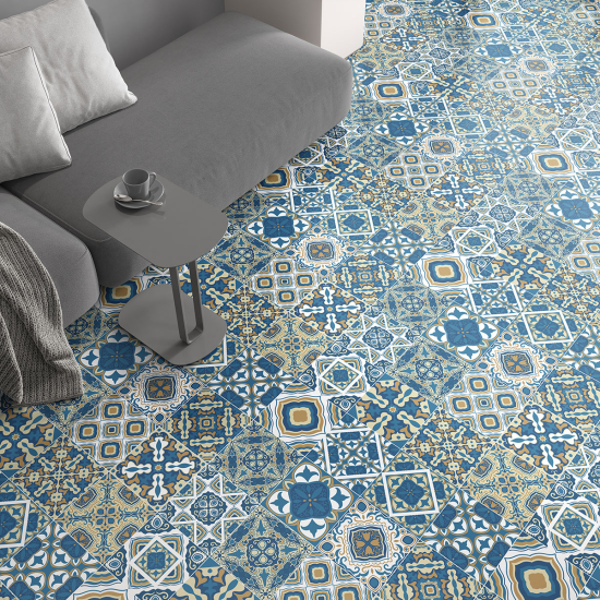 Non-slip Floor Tile Stickers - Cement tile pattern