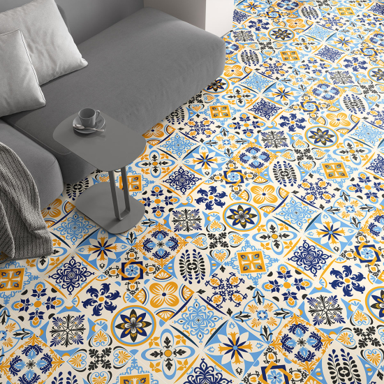 Non-slip Floor Tile Stickers - Cement tile pattern