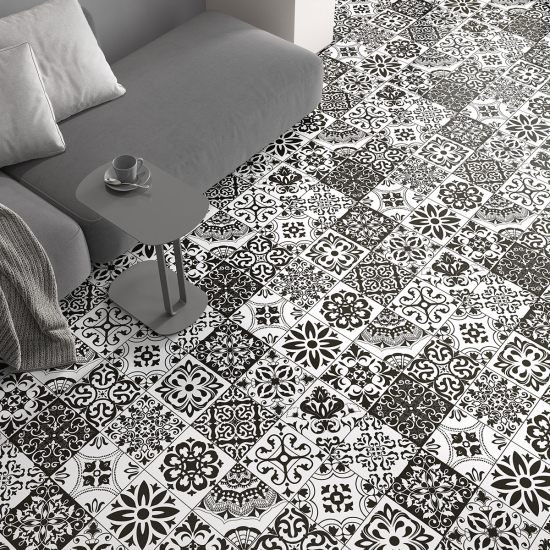 Non-slip Floor Tile Stickers - Cement tile pattern