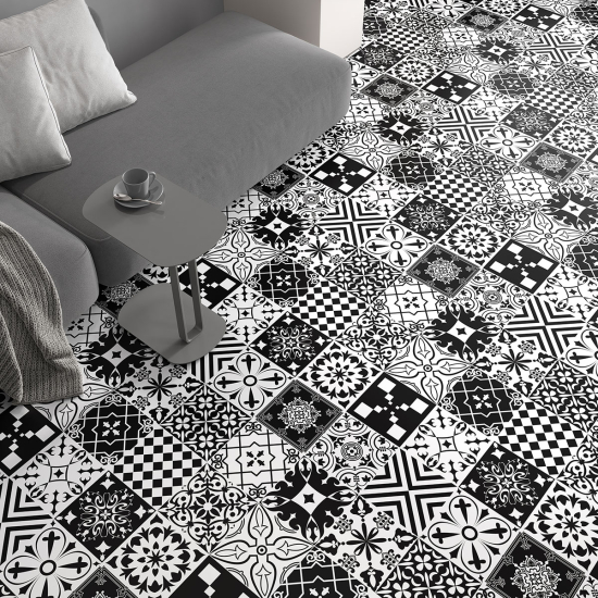 Non-slip Floor Tile Stickers - Cement tile pattern