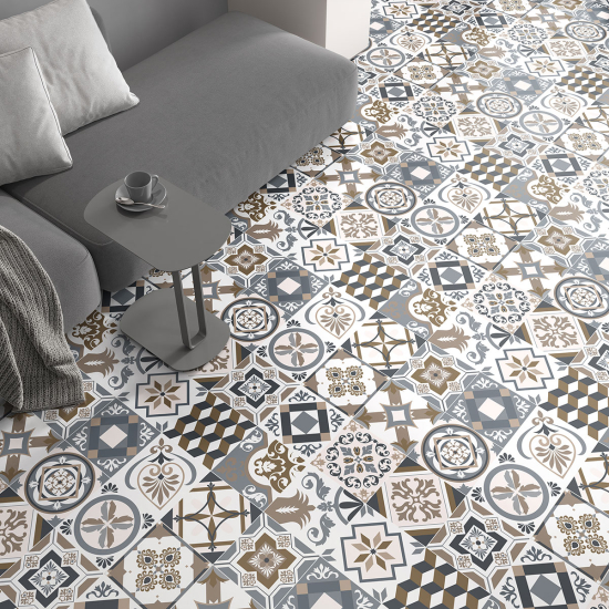 Non-slip Floor Tile Stickers - Cement tile pattern