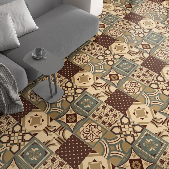 Non-slip Floor Tile Stickers - Cement tile pattern