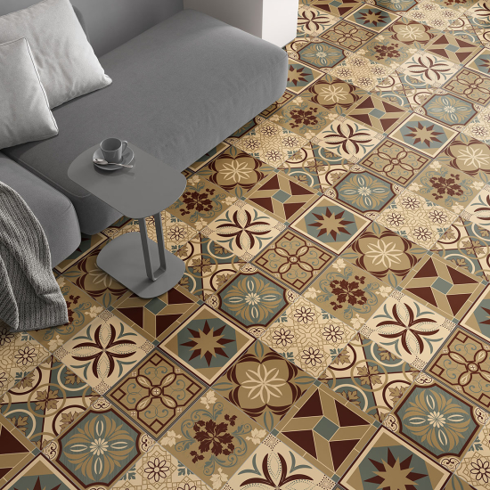 Non-slip Floor Tile Stickers - Cement tile pattern