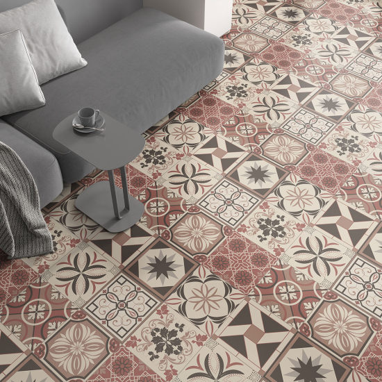 Non-slip Floor Tile Stickers - Cement tile pattern