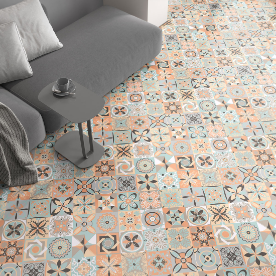 Non-slip Floor Tile Stickers - Cement tile pattern