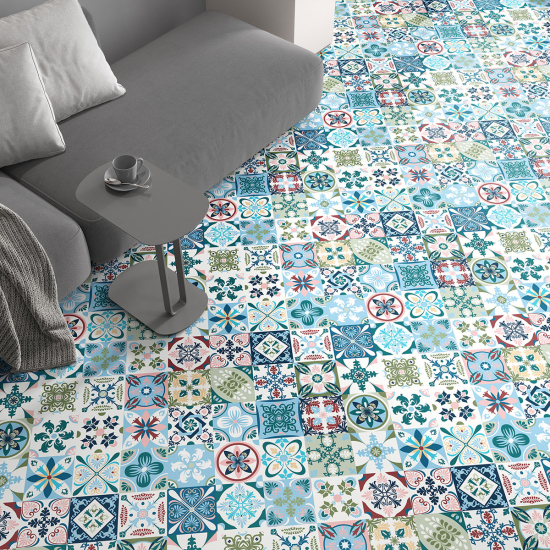 Non-slip Floor Tile Stickers - Cement tile pattern