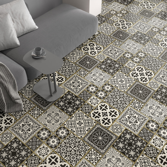 Non-slip Floor Tile Stickers - Cement tile pattern