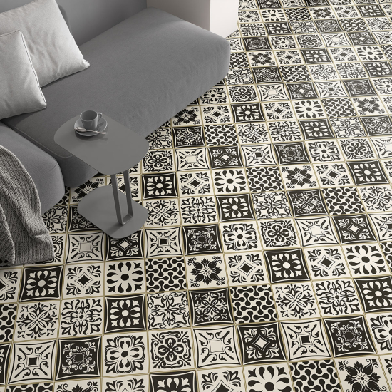 Non-slip Floor Tile Stickers - Cement tile pattern