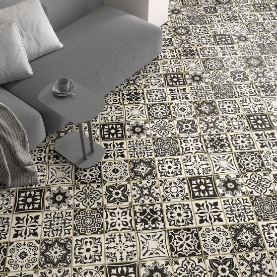 Non-slip Floor Tile Stickers - Cement tile pattern