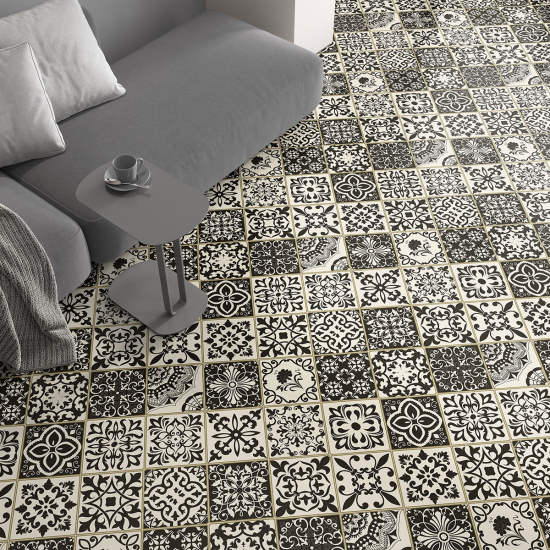 Non-slip Floor Tile Stickers - Cement tile pattern