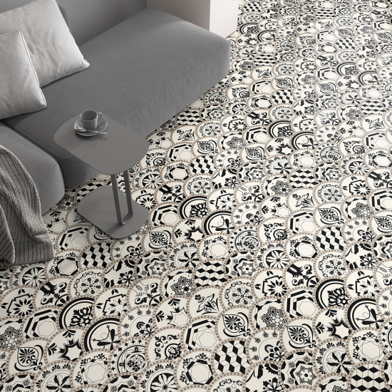 Non-slip Floor Tile Stickers - Cement tile pattern