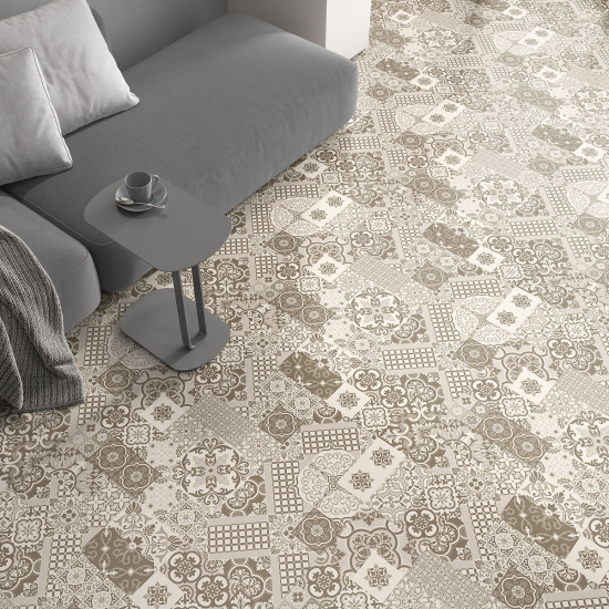 Non-slip Floor Tile Stickers - Cement tile pattern