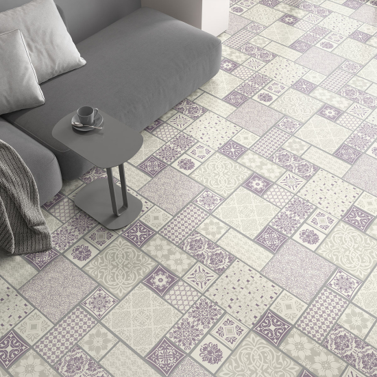 Non-slip Floor Tile Stickers - Cement tile pattern