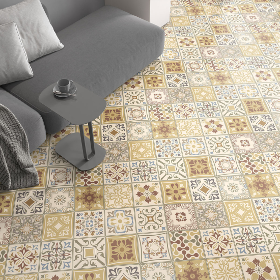 Non-slip Floor Tile Stickers - Cement tile pattern