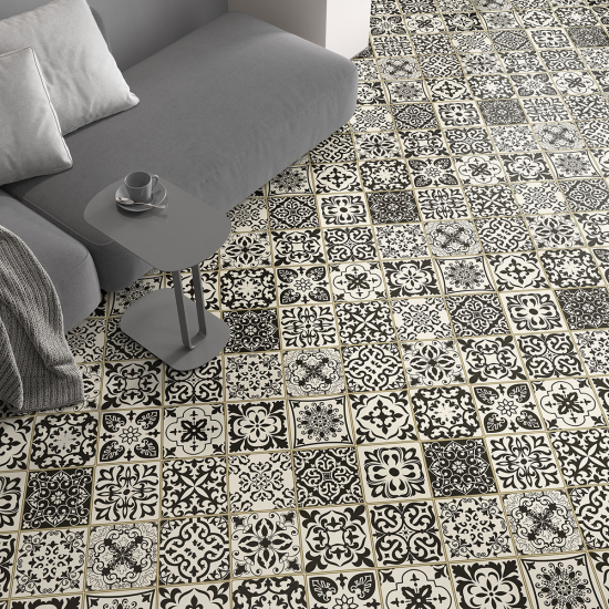 Non-slip Floor Tile Stickers - Cement tile pattern