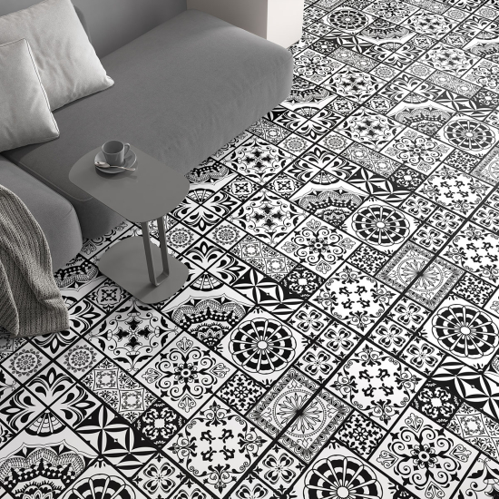 Non-slip Floor Tile Stickers - Cement tile pattern