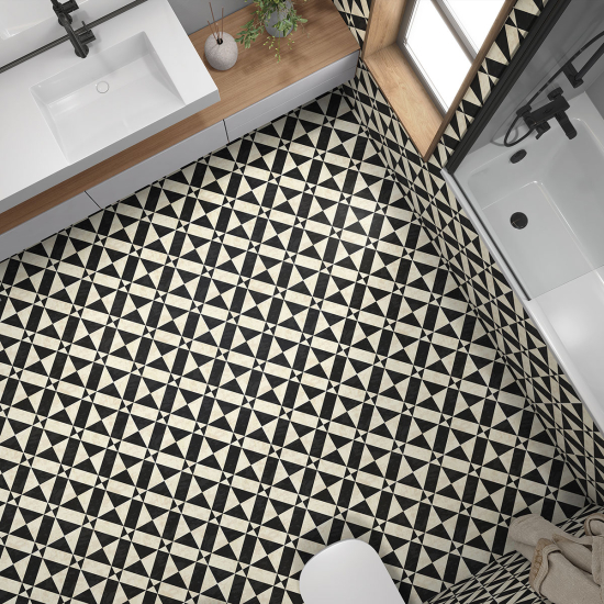 Non-slip Floor Tile Stickers - Geometric Pattern