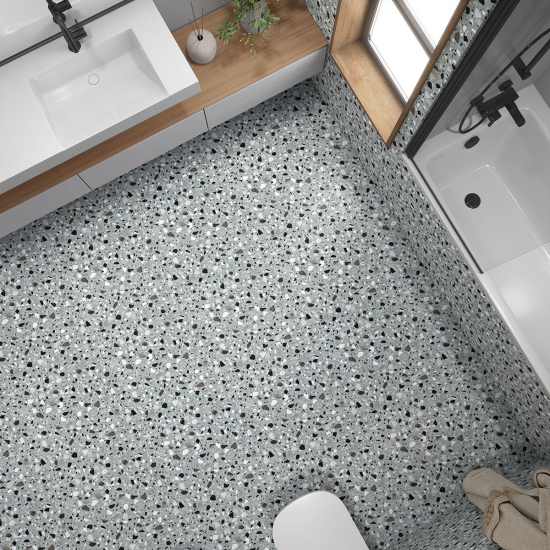 Non-slip Floor Tile Stickers - Terrazzo Pattern