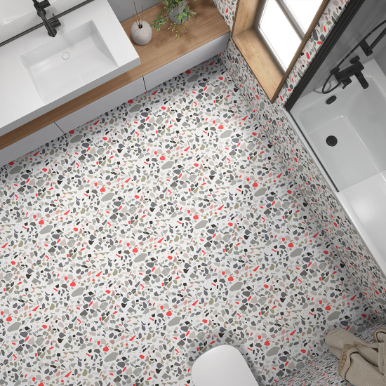 Non-slip Floor Tile Stickers - Terrazzo Pattern