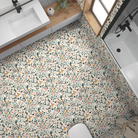 Non-slip Floor Tile Stickers - Terrazzo Pattern