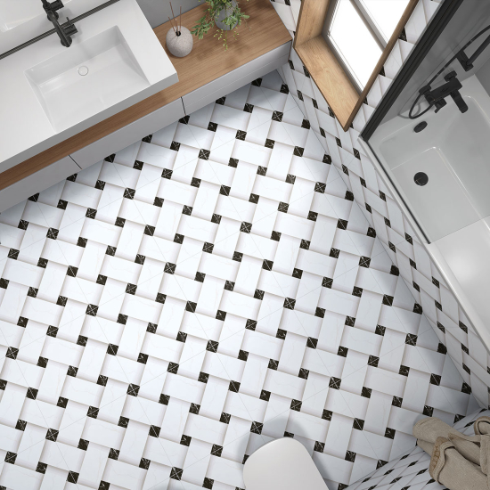 Non-slip Floor Tile Stickers - Woven Pattern