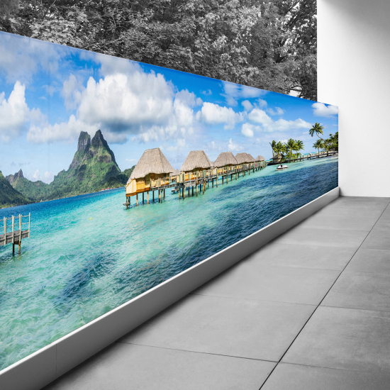 Optical Illusion Balcony Privacy Screen - 100x425 cm - Maldives